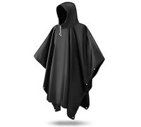 JUGUTA Poncho Antipioggia Impermeabile Per Adulti 2 Pezzi Mantelli Con Cappuccio Riutilizzabili Uomo Donna Per Trekking Campeggio Escursioni Viaggi Nero