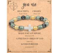 Juguta Pulsera de Ágata, Pulsera Elástica, Pulsera de Piedra Natural, Pulsera de Cuentas, Pulsera de Piedras Preciosas Naturales,Brazalete,Pulsera para Mujer y Hombre, Regalo de Joyería