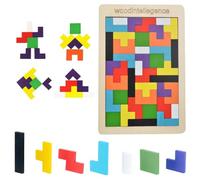 JUGUTA Puzzle Originale Tangram Promuove Il Pensiero Logico E L'Immaginazione Spaziale Gioco Di Abilità In Legno Di Tiglio Di Alta Qualità Giocattolo In Legno Per Ragazzi E Ragazze Dai 4 Anni I