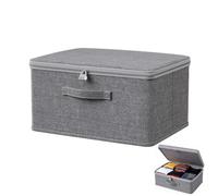 JUGUTA Scatola Richiudibile In Tessuto - Scatola Con Lucchetto A Combinazione - Contenitore Pieghevole Con Coperchio - Contenitori Per Armadio (30 X 20 X 14 Cm)