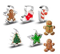 JUGUTA Set 5 Formine per Biscotti Natalizi - Stampini Grandi per Dolci Festivi - Tagliabiscotti in Acciaio Inox per Babbo Natale, Stelle e Alberi - Ideali per Decorazioni e Cucina Casalinga