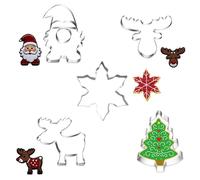 JUGUTA Set 5 Formine per Biscotti Natalizi - Stampini in Acciaio Inox per Decorazioni - Tagliabiscotti Professionali per Fondente e Pasta Frolla - Ideale per Dolci Festivi e Regali