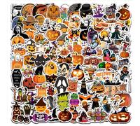 JUGUTA Set Di 100 Adesivi A Forma Di Zucca Per Halloween, Impermeabili, In Vinile, Per Halloween, Per Il Fai Da Te, Per Laptop, Bagagli, Skateboard, Auto, Moto, Bicicletta, Scrapbook