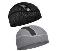 JUGUTA Sottocasco Moto, 2 Pezzi Sottocasco Moto Estivo Seta, Sottocasco Bici Estivo Sottocasco, Bandana Sport, Traspirante Sotto Casco Cuffia Da Ciclismo Bandana Sportivo Berretto Sport Unisex