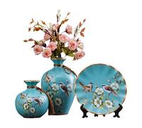 Jugutyeg 3 Vasi in Ceramica per Composizioni Floreali, Contenitori per Piante Adatti Sia per Interni Che per Esterni, Blu