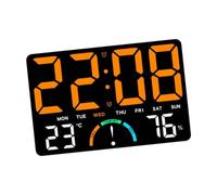 Jugutyeg Orologio Digitale Da Parete con Display LED Luminoso Sveglia Elettronica Timer Visualizzazione Umidità E Temperatura Regolazione Cinque Livelli Materi, Orangina