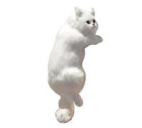 Jugutyeg Statua di Gatto in Peluche Da Appendere, Idee Creative per Decorare Mensole E La Casa, Bianco