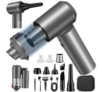 JUGVOLX Aspirapolvere manuale 4 in 1 per auto, 16000Pa, mini aspirapolvere a mano, senza fili, 2 marce, 200000 giri/min, ventilatore elettrico con motore senza spazzole e luce LED per auto casa