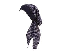 JUHONNZ Copricapo Chemioterapia Donna,Chemioterapia per il Cancro Berretto Turbante in Cotone Copricapo Elastico Turbanti Sciarpa in Raso Copricapo per Donne Cancro(Punto Blu)