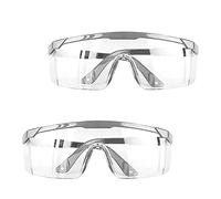 JUHONNZ Occhiali di Sicurezza,2 PCS Avvolgenti Occhiali Protettivi Antiappannamento Montature per Bambini Protezione Degli Occhi per Adulti Lenti Trasparenti per Attività all'aperto