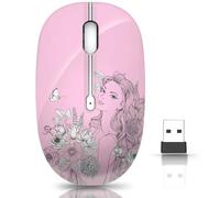 JUHOO Mouse wireless con ricevitore nano per PC, laptop, notebook, computer, MacBook, meno rumore, mouse ottico portatile portatile
