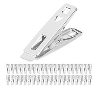 Juibao - 40 mollette per bucato in acciaio inox, antivento, antiruggine, con forte morsetto, per asciugamani da bagno, calzini, sigillatura alimentare