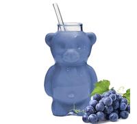 Juice Bear - Tazza in vetro da 300 ml, per latte, caffè, caffè, caffè, caffè, caffè, tè, succo di frutta, tazza per latte, succo di frutta