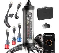 Juice Booster 3 Air Traveller Plus Set, Mobile Wallbox 11kW con App, Caricabatterie Auto Elettrica con Cavo Ricarica Auto Elettrica Tipo 2, Include 3 Adattatori CEE 32/16 + EU Schuko + Tipo 2