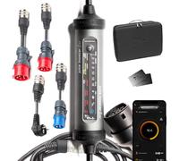 Juice Booster 3 Air Traveller Set, Mobile Wallbox 11kW con App, Caricabatterie Auto Elettrica con Cavo Ricarica Auto Elettrica Tipo 2, Include 3 Adattatori CEE 32/16 1-3 Fasi + EU Schuko