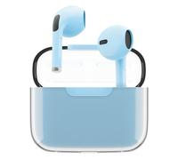 Juice Pick 'N' Mix - Auricolari wireless Bluetooth con custodia di ricarica wireless e cavo USB C, controllo touch, con portata Bluetooth di 10 m e 20 ore di riproduzione (blu)