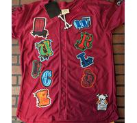 JUICE WRLD Brand X Fighting Demons Maglietta Baseball Maroon ~Nuova~ M L XL 2XL