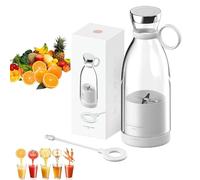 Juicengo Portable Blender 15oz, JuiceNGo 2-in-1Portable Blender Mini, Cordless Magnetic Charging, Stainless Steel Blades, Suitable for fruit, Smoothies and milkshakes (White)