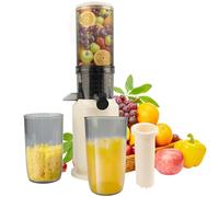 Juicer Slow Juicer, spremiagrumi per frutta e verdura con 82 mm, grande apertura per spremere frutta intera, facile da installare, facile da pulire, 100% senza BPA, con 2 bicchieri e spazzola