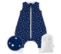 Juicy Bumbles Sacco Nanna con Piedini 2.5 Tog Imbottito in Garza di Cotone - Sacco Nanna Invernale 1-4 Anni - Sacco Nanna 2.5 Tog con Gambe Sacco Nanna Autunno Inverno - Blu Notte 70cm 1 Anno