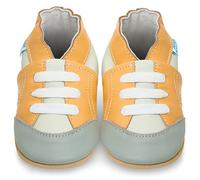 Juicy Bumbles Scarpine Neonato Scarpe Bambino Primi Passi in Morbida Pelle - Deportivas Sneakers Giallo - 0-6 Mesi