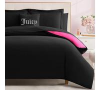 Juicy Couture Alexis - Set di biancheria da letto double-face, 8 pezzi, colore: nero/rosa acceso