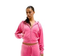 Juicy Couture Classic Velour Hoodie with Juicy Logo Felpa con Cappuccio, Rosa Acceso, M (Pacco da 10) Donna