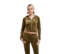 Juicy Couture Classic Velour Hoodie with Juicy Logo Felpa con Cappuccio, Verde Oliva Scuro, L (Pacco da 6) Donna