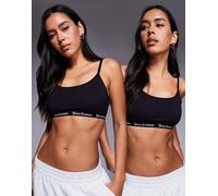 Juicy Couture - Confezione da 2 brassière nera/grigia-Multicolore XS