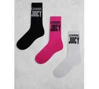 Juicy Couture - Confezione da 3 paia di calzini neri/bianchi/rosa-Multicolore One Size