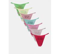 Juicy Couture - Confezione da 7 perizomi multicolore con i giorni della settimana XS