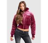 JUICY COUTURE Crown Velour Hooded Jacket, active maroon XXS