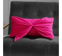 Juicy Couture Cuscino rettangolare double face per soggiorno e camera da letto, 25 x 46 cm, fiocco di velluto, rosa caldo