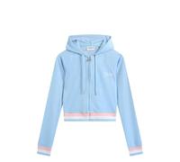 Juicy Couture Felpa con Cappuccio a Righe, Blu Polvere, L