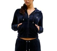 Juicy Couture - Felpa con cappuccio blu navy con zip in coordinato M