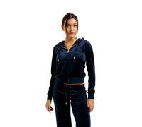 Juicy Couture Felpa da Donna Monogram con Cappuccio e Tasche Frontali per Sport, Tempo Libero, Fitness, in Diversi Colori, Cielo Notturno, XS