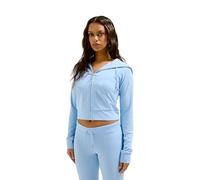 Juicy Couture Felpa da Donna Oola con Cappuccio e Chiusura Lampo, Blu Polvere, S