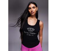 Juicy Couture - Gotchic - Canotta nera con logo a corona in strass-Nero S