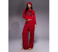 Juicy Couture - I've Been So Good - Pigiama natalizio e mascherina rosso con logo 2XS