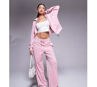 Juicy Couture - Joggers a fondo ampio in velour rosa polvere - In esclusiva per ASOS L