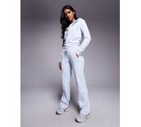 Juicy Couture - Joggers in velour celeste chiaro in coordinato-Blu S