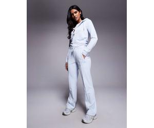 Juicy Couture - Joggers in velour celeste chiaro in coordinato-Blu S