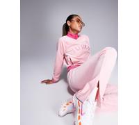 Juicy Couture - Joggers in velour rosa confetto stile college in coordinato L