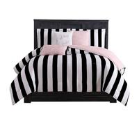 Juicy Couture JYZ010171 Cabana Set reversibile a righe da 6 pezzi, per letto king size, nero