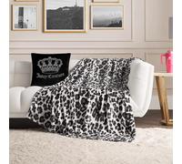 Juicy Couture Lussuosa coperta per divano, 127 x 177,8 cm, con stampa leopardata Regent, coperta decorativa per divani, sedie e letti, colore: grigio