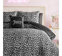 Juicy Couture Set copripiumino moderno leopardato nero in raso - letto di lusso in una borsa - morbido ed elegante collezione di biancheria da letto 8 pezzi