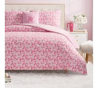 Juicy Couture Set copripiumino reversibile in peluche con leopardo gotico, 4 pezzi, con cuscino decorativo