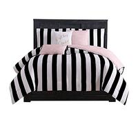 Juicy Couture Set piumino, poliestere, a righe cabana, nero/bianco, queen size