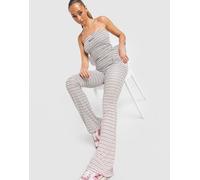 JUICY COUTURE Stripe Logo Flare Joggers, rosa