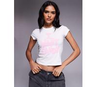 Juicy Couture - T-shirt mini bianca con logo I want candy-Bianco XS